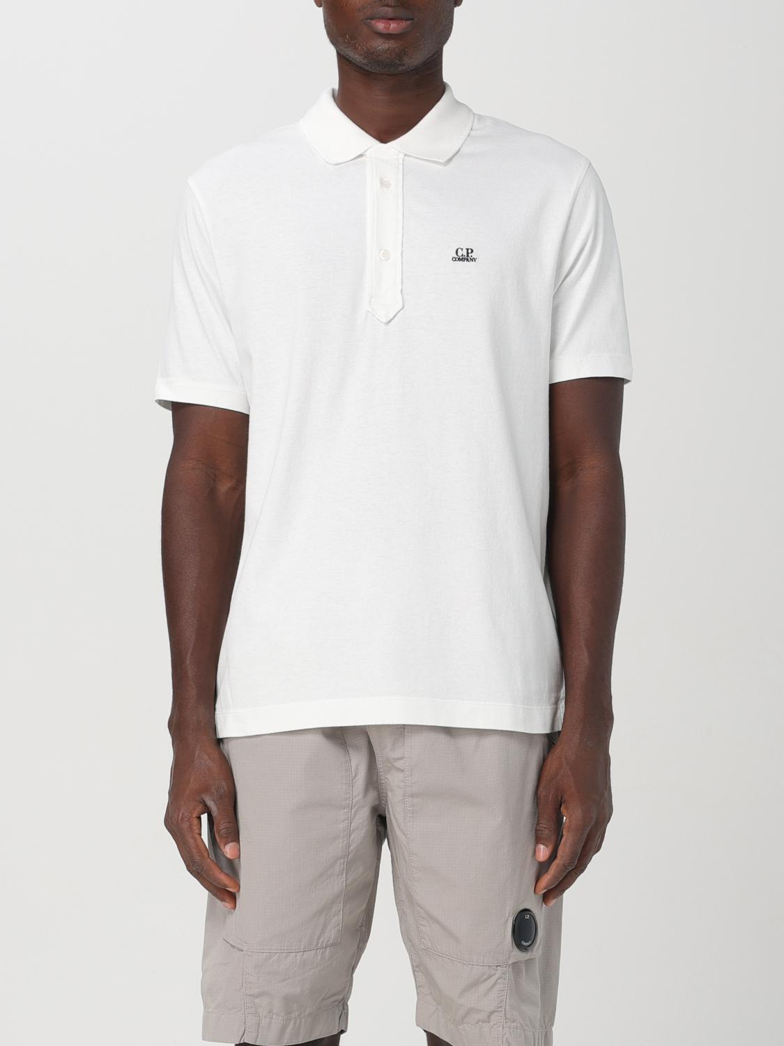 Shop C.p. Company Polo Shirt  Men Color White In Weiss