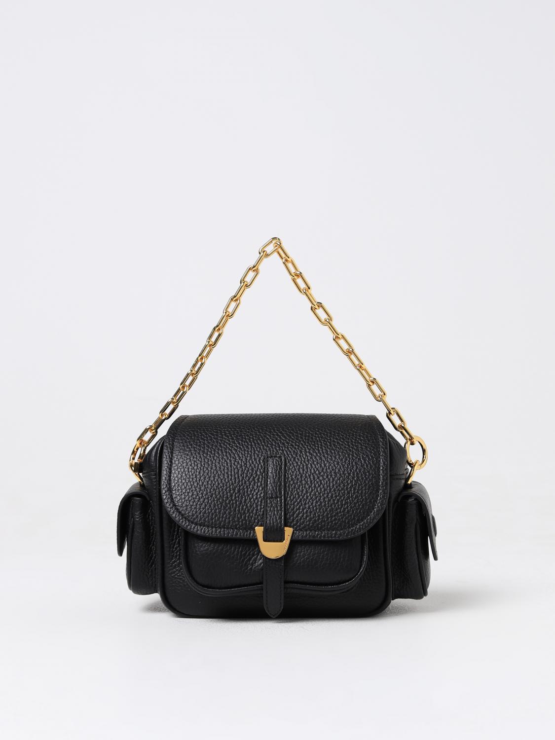 Coccinelle Campus Logo Printed Mini Crossbody Bag In Black