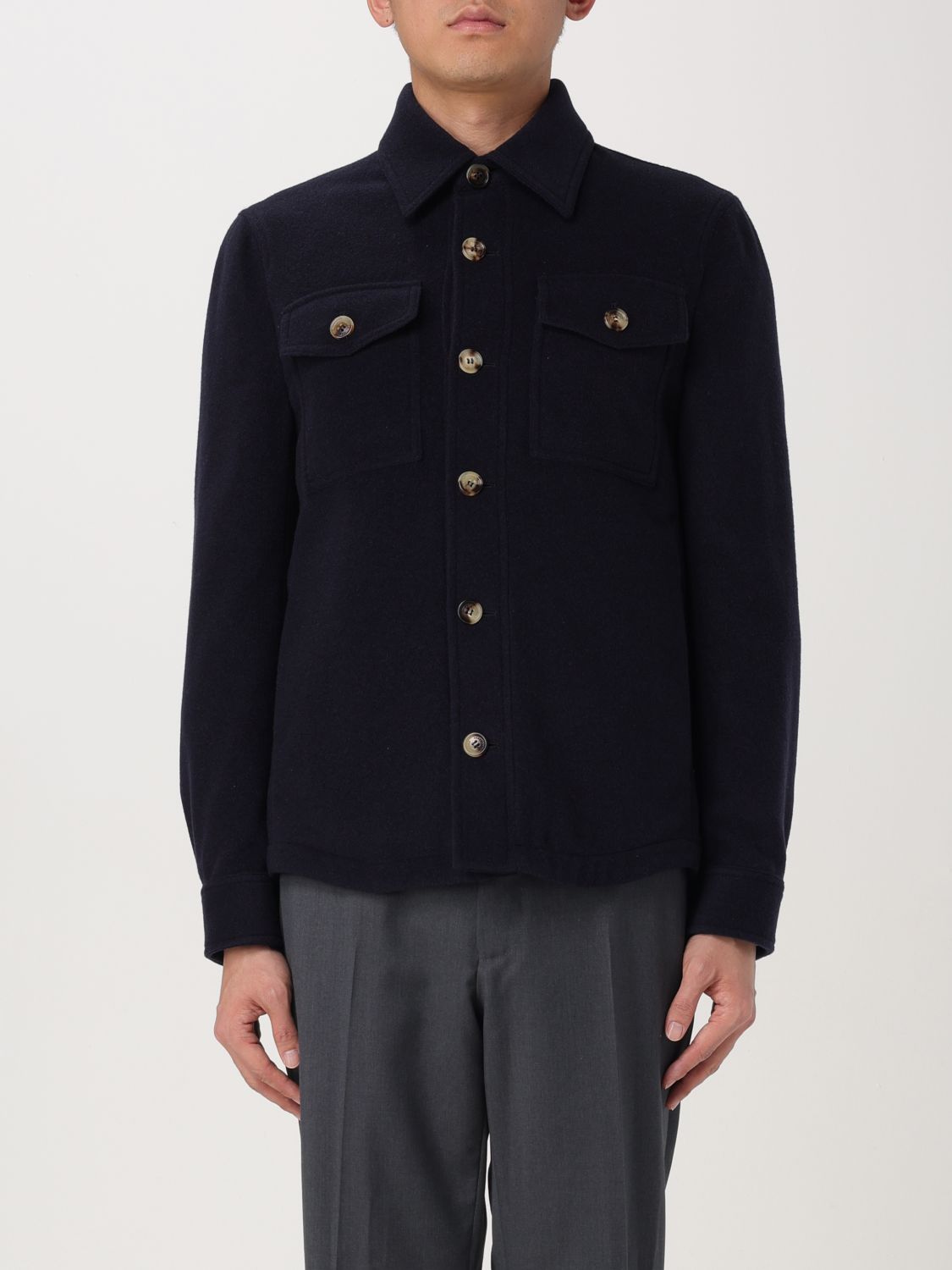 Shop Brunello Cucinelli Jacket  Men Color Navy