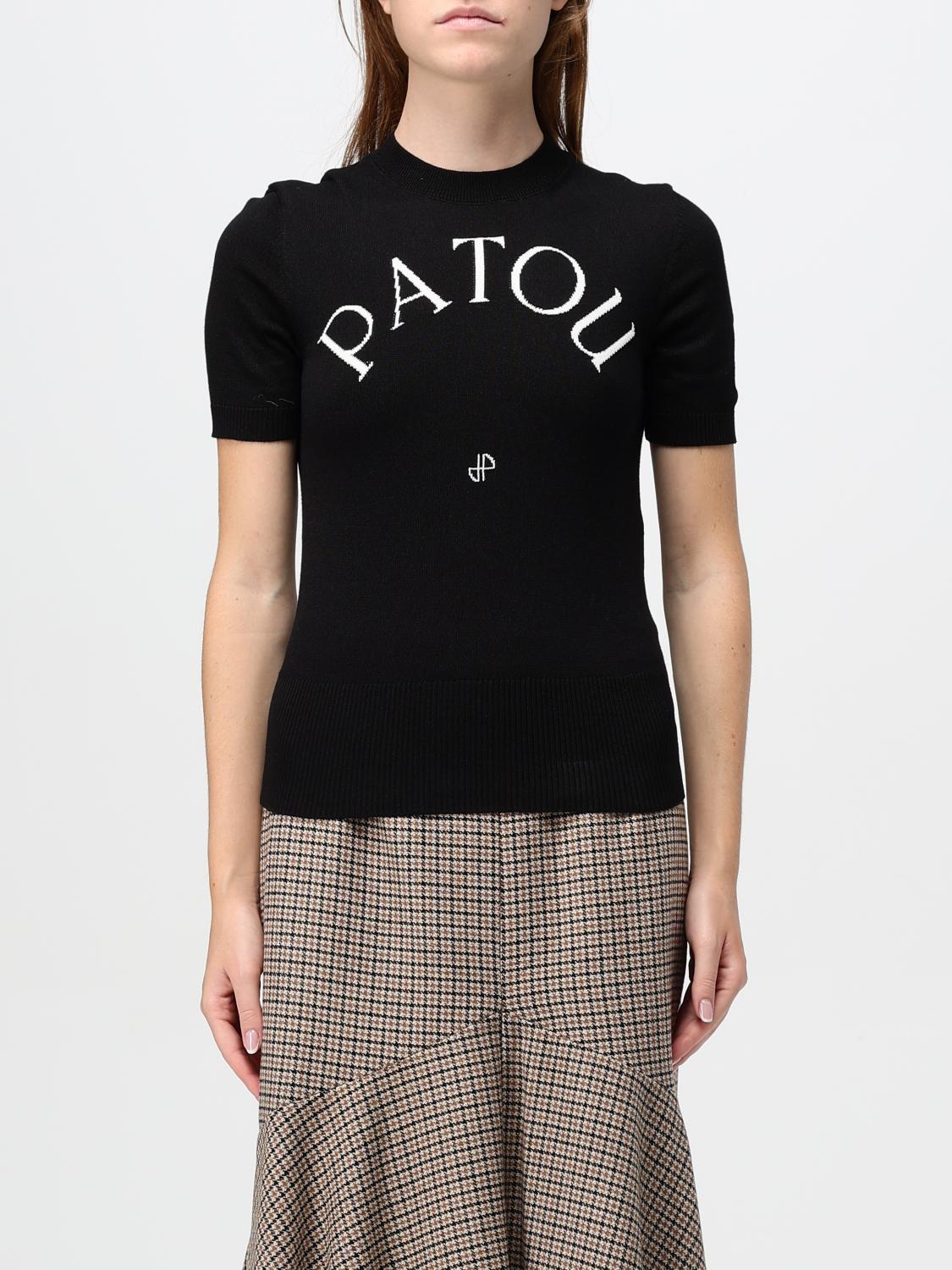 Shop Patou T-shirt  Woman Color Black In Schwarz