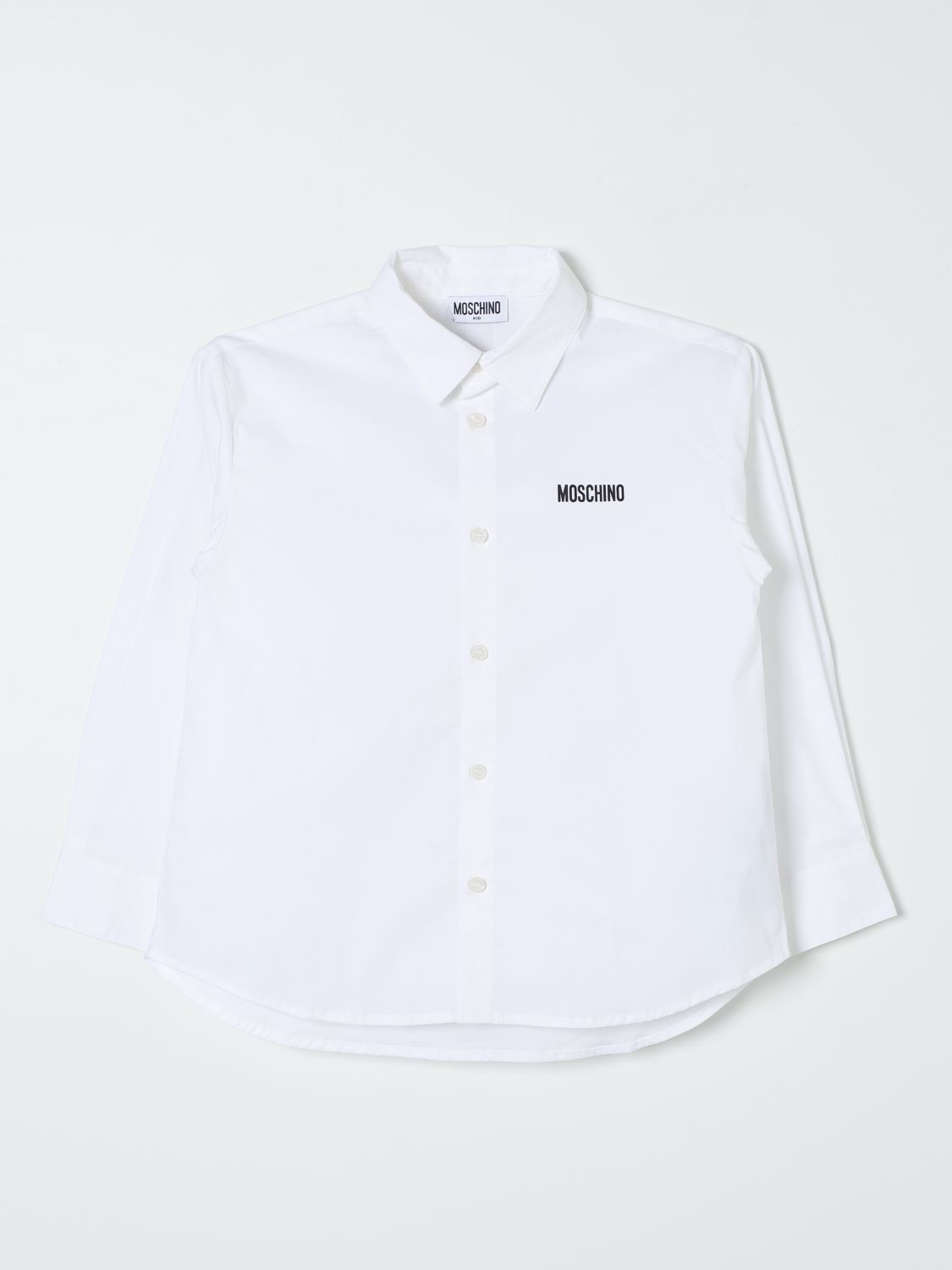 Shop Moschino Shirt  Kids Color White In Weiss