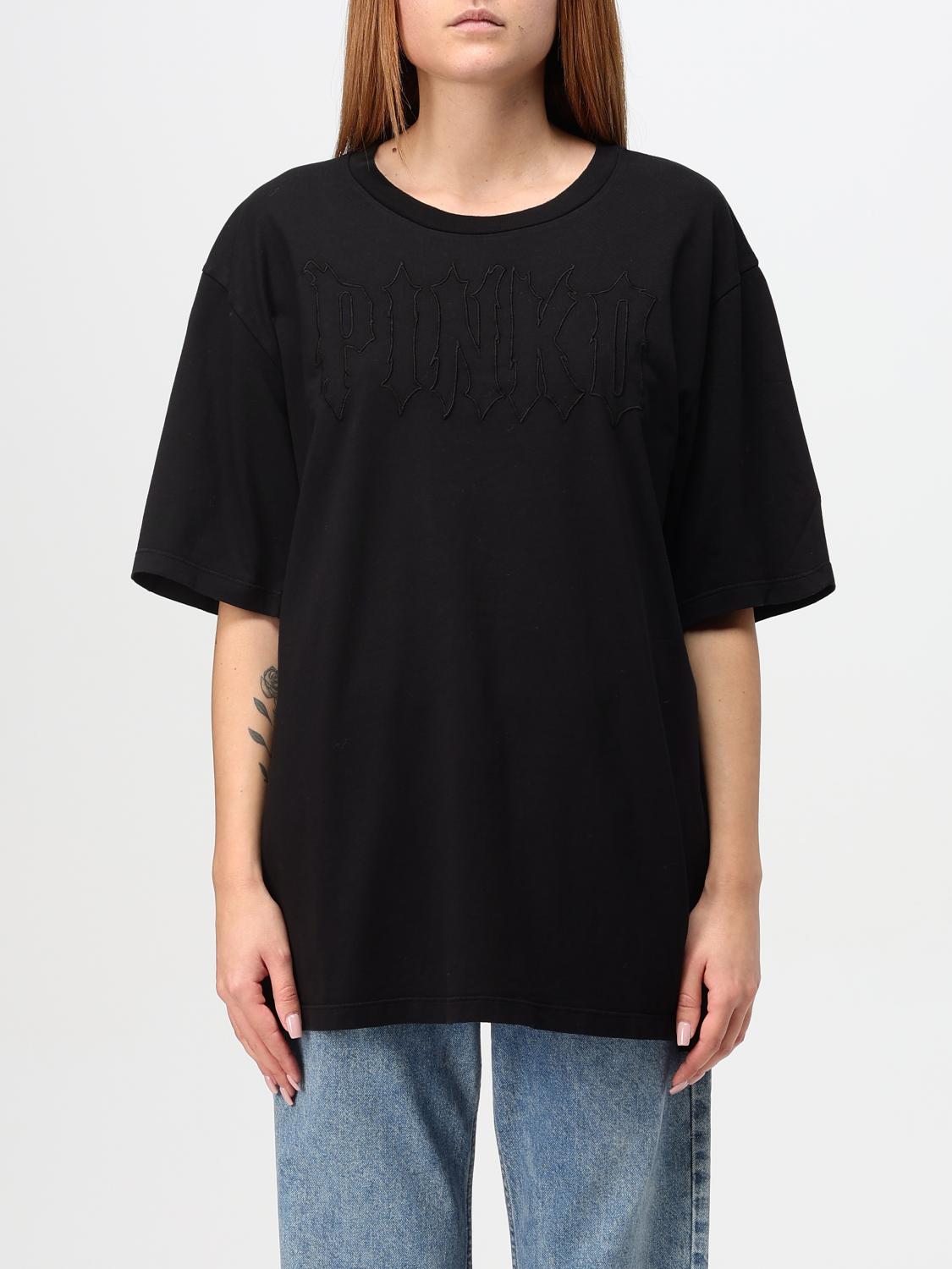 Shop Pinko T-shirt  Woman Color Black In Schwarz