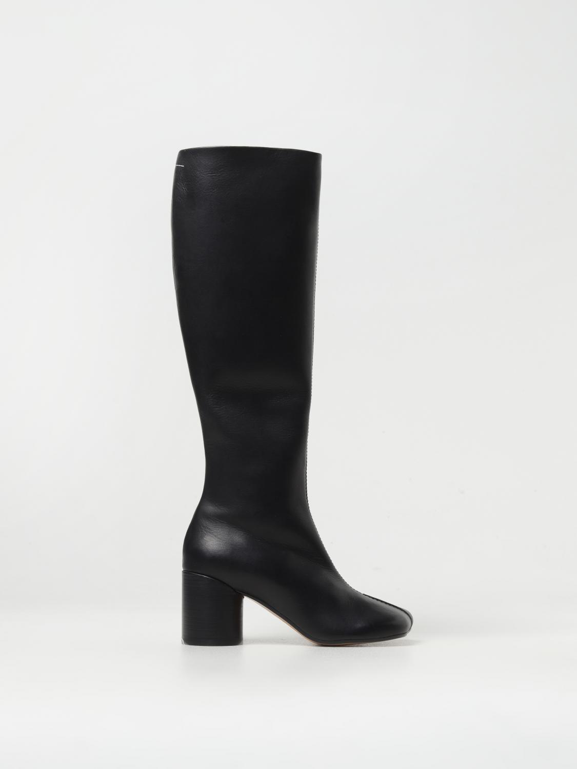 Mm6 Maison Margiela Slip On Knee-high Boots In Black