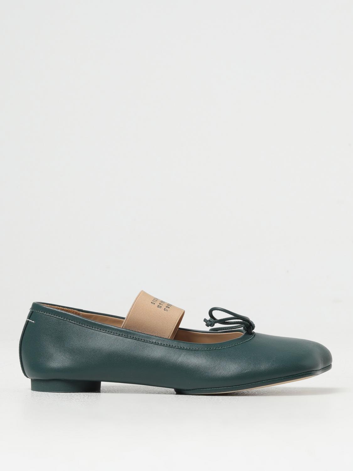 Shop Mm6 Maison Margiela Ballet Flats  Woman Color Green