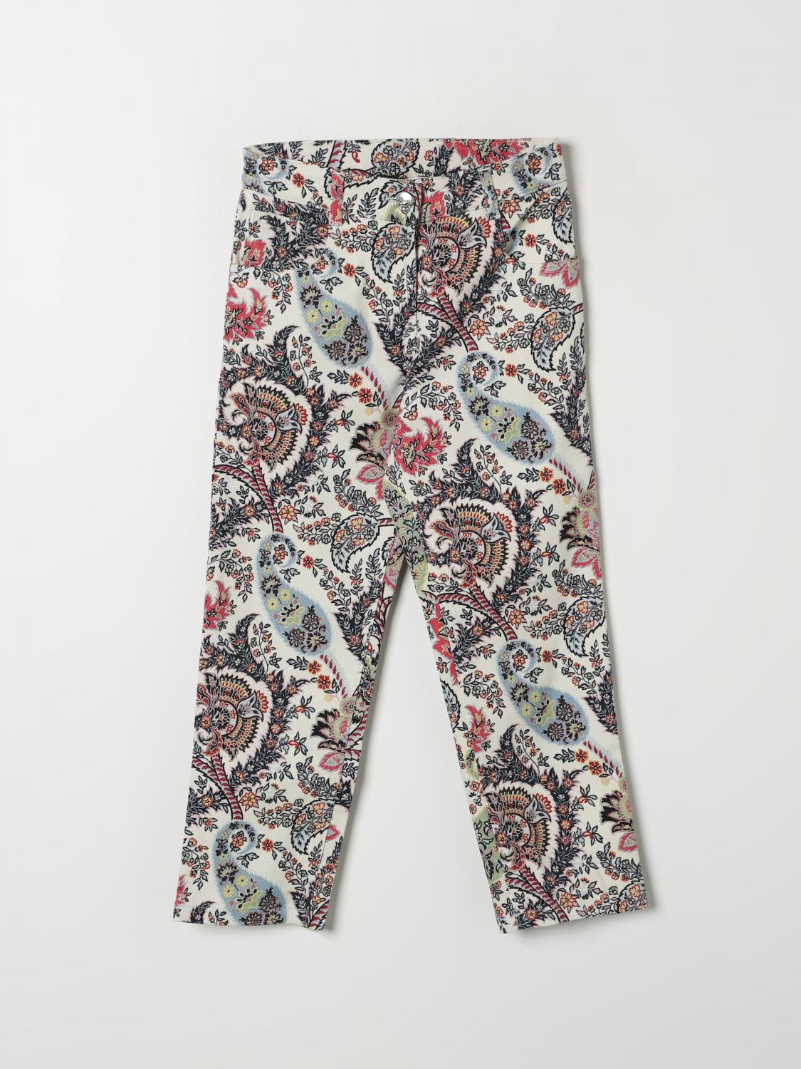 Shop Etro Pants  Kids Color Yellow Cream