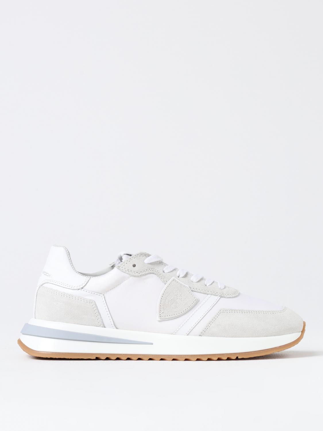Philippe Model Casual Low Top Sneakers With Suede Inserts In Weiss