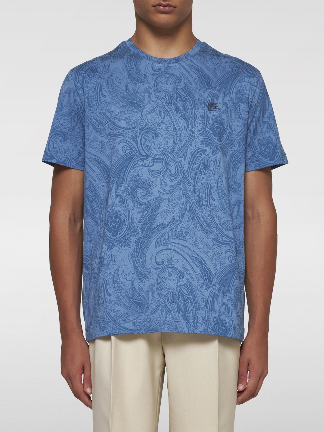 Shop Etro T-shirt  Men Color Blue 1 In Blau 1