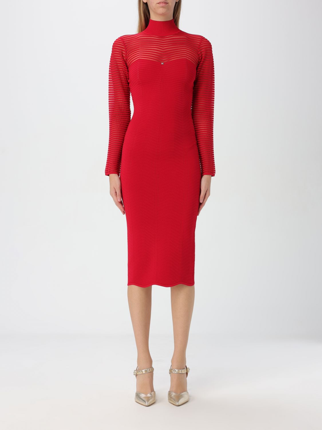 Shop Elisabetta Franchi Dress  Woman Color Red In Rot