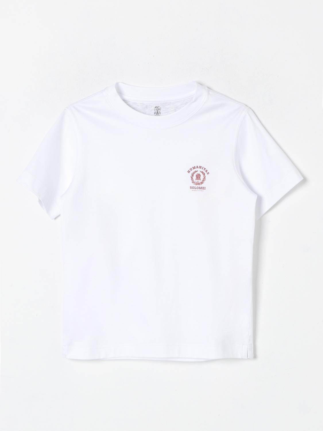 Shop Brunello Cucinelli T-shirt  Kids Color White