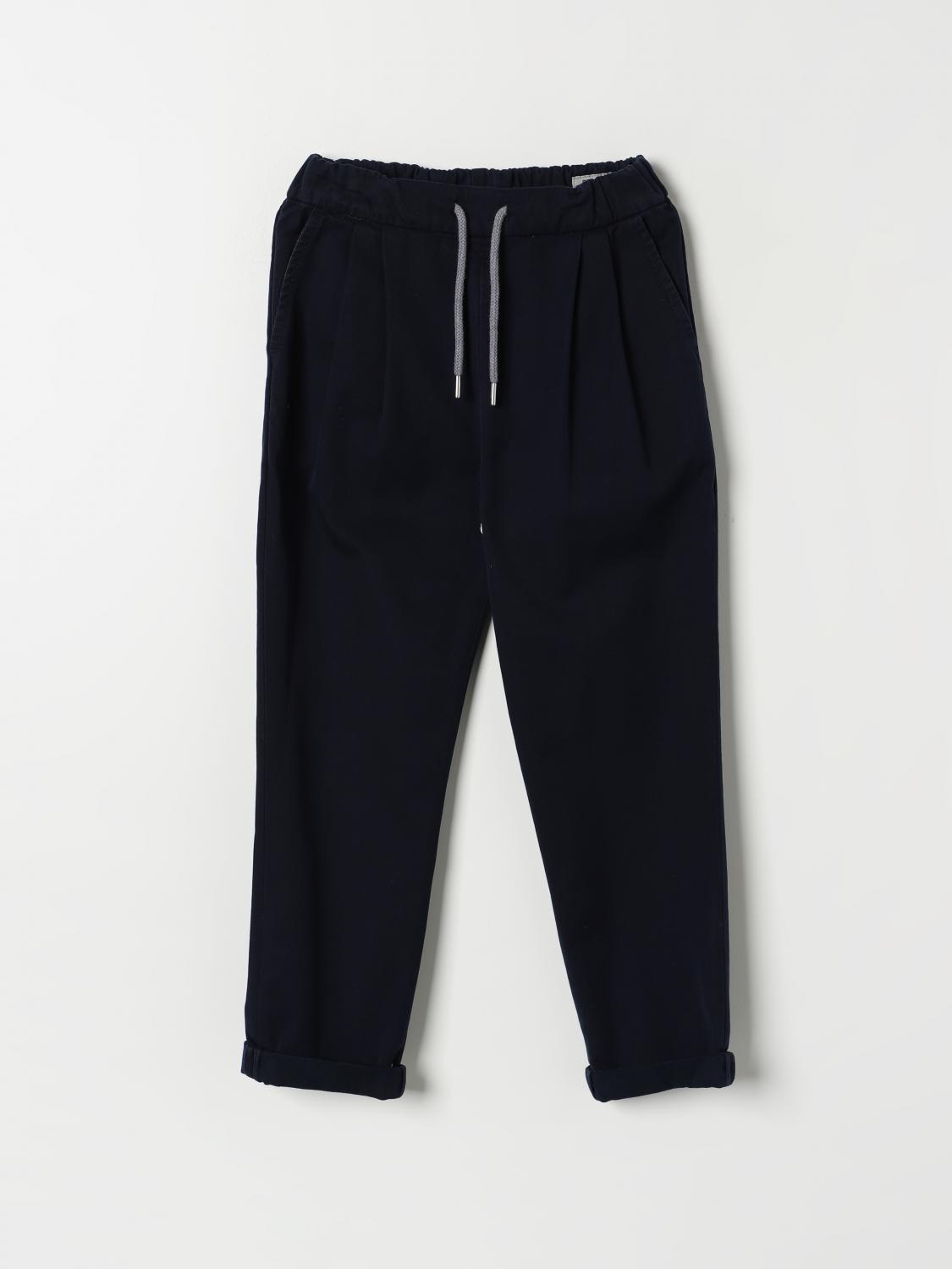 Shop Brunello Cucinelli Pants  Kids Color Blue