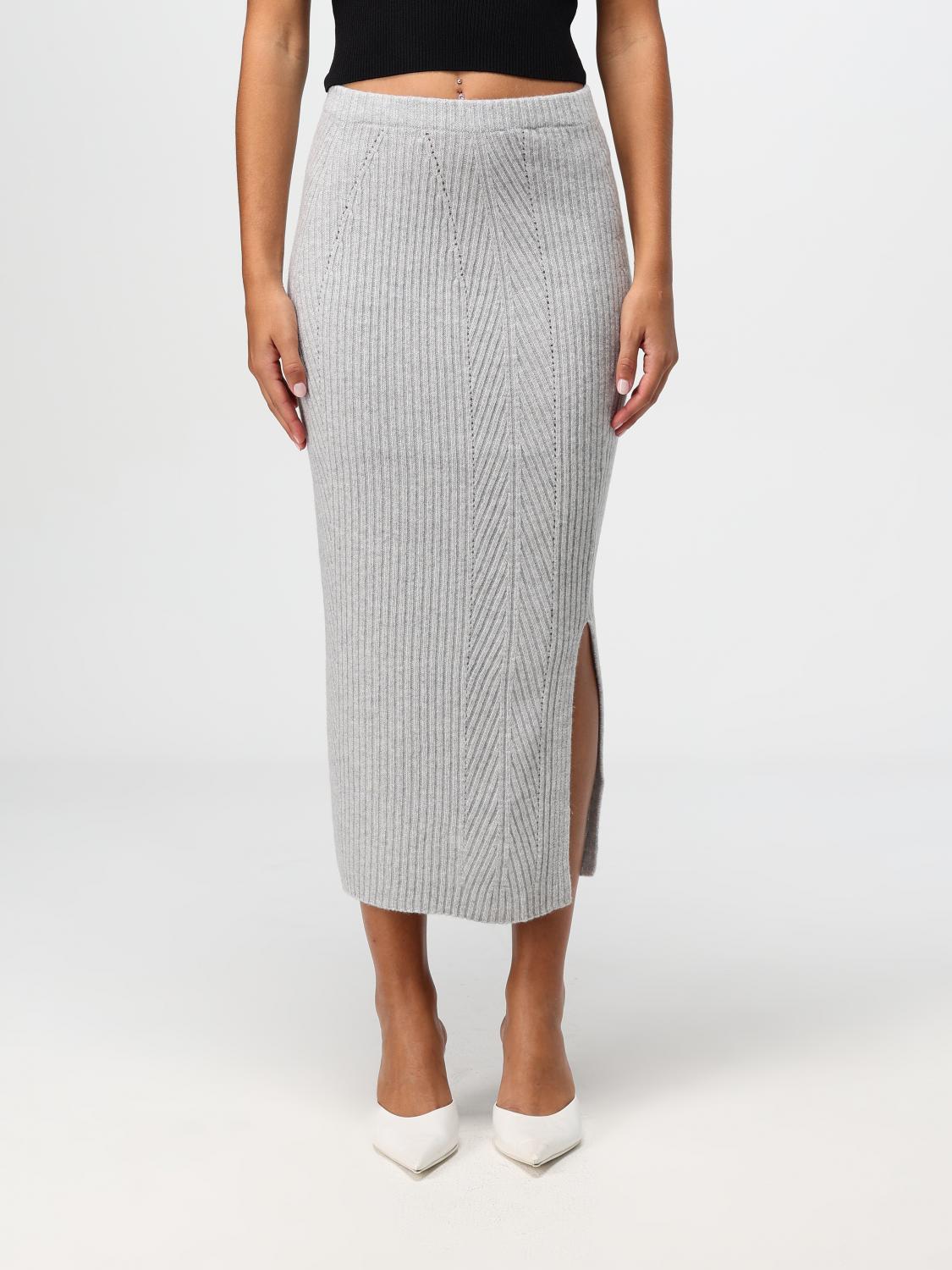 Shop Twinset Skirt  Woman Color Grey In Grau