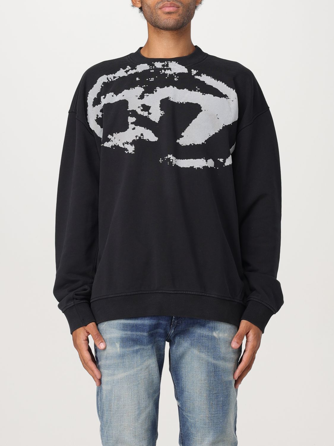 Shop Diesel Sweatshirt  Men Color Black In Schwarz