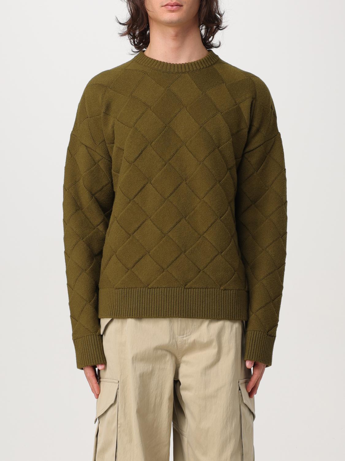 Bottega Veneta Crew Neck Wool Intreccio 3d Knit Sweater In Grün