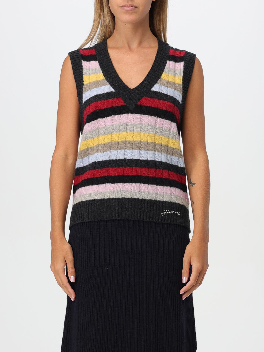 Shop Ganni Sweater  Woman Color Multicolor In Bunt