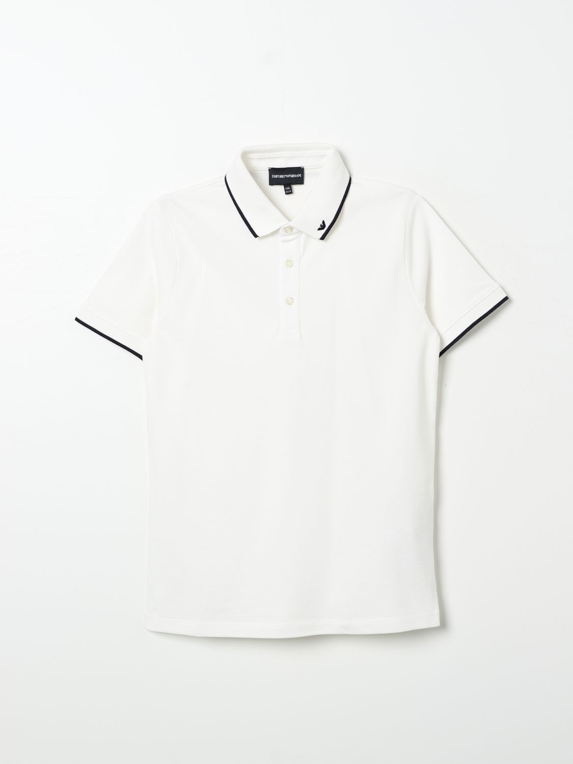 Shop Emporio Armani Polo Shirt  Kids Color White In Weiss