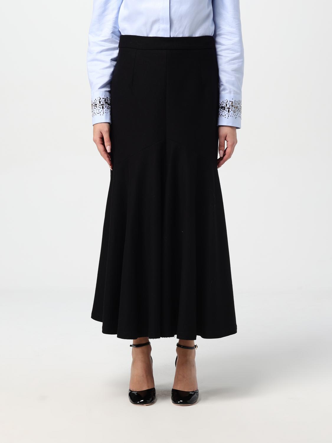 Patou Mermaid Midi Skirt In Schwarz