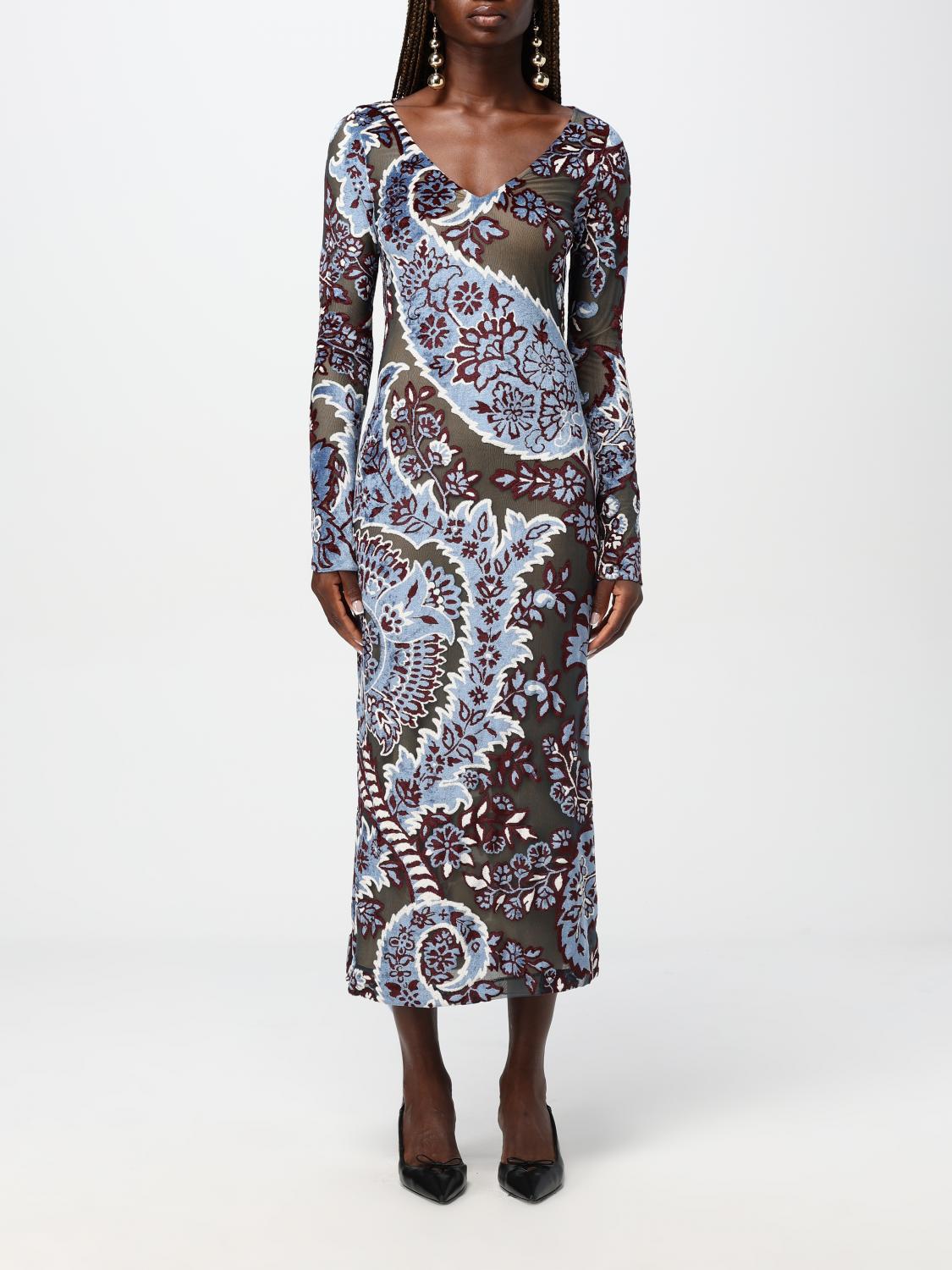 Shop Etro Dress  Woman Color Gnawed Blue In Hellblau