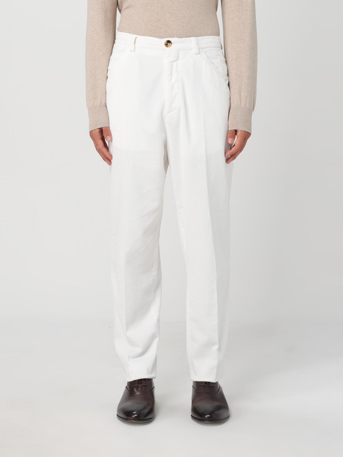 Shop Brunello Cucinelli Pants  Men Color White In Weiss