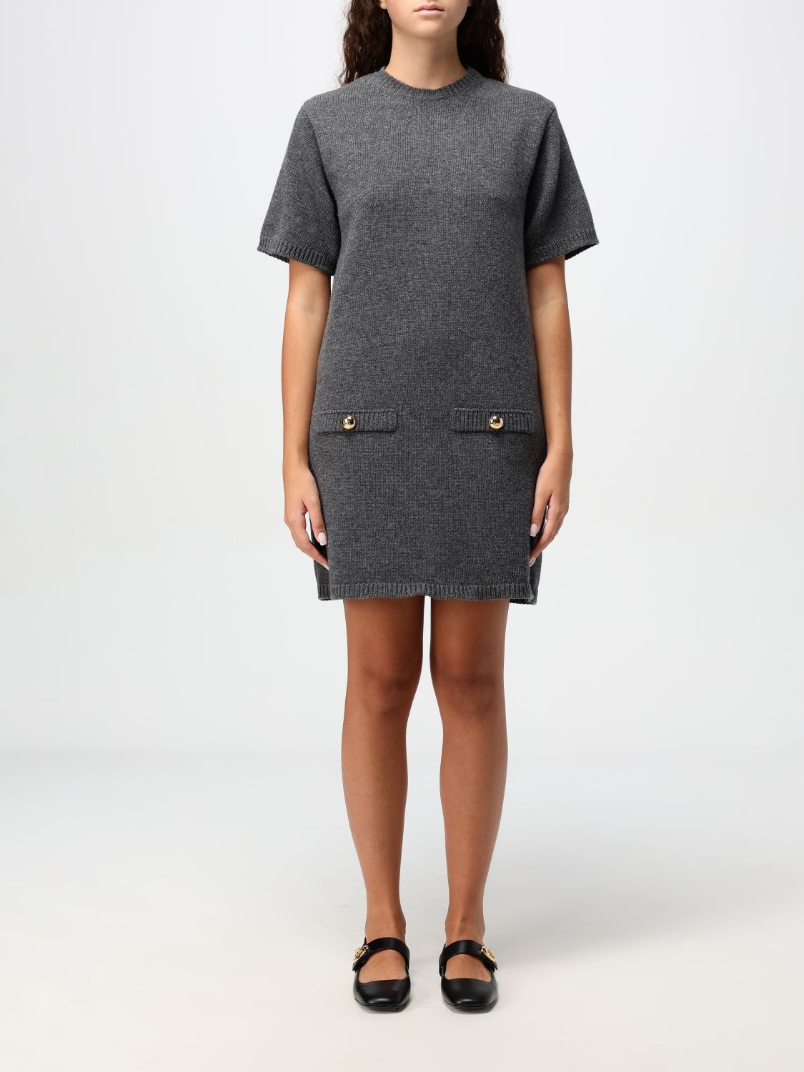 Shop Valentino Dress  Woman Color Grey In Grau