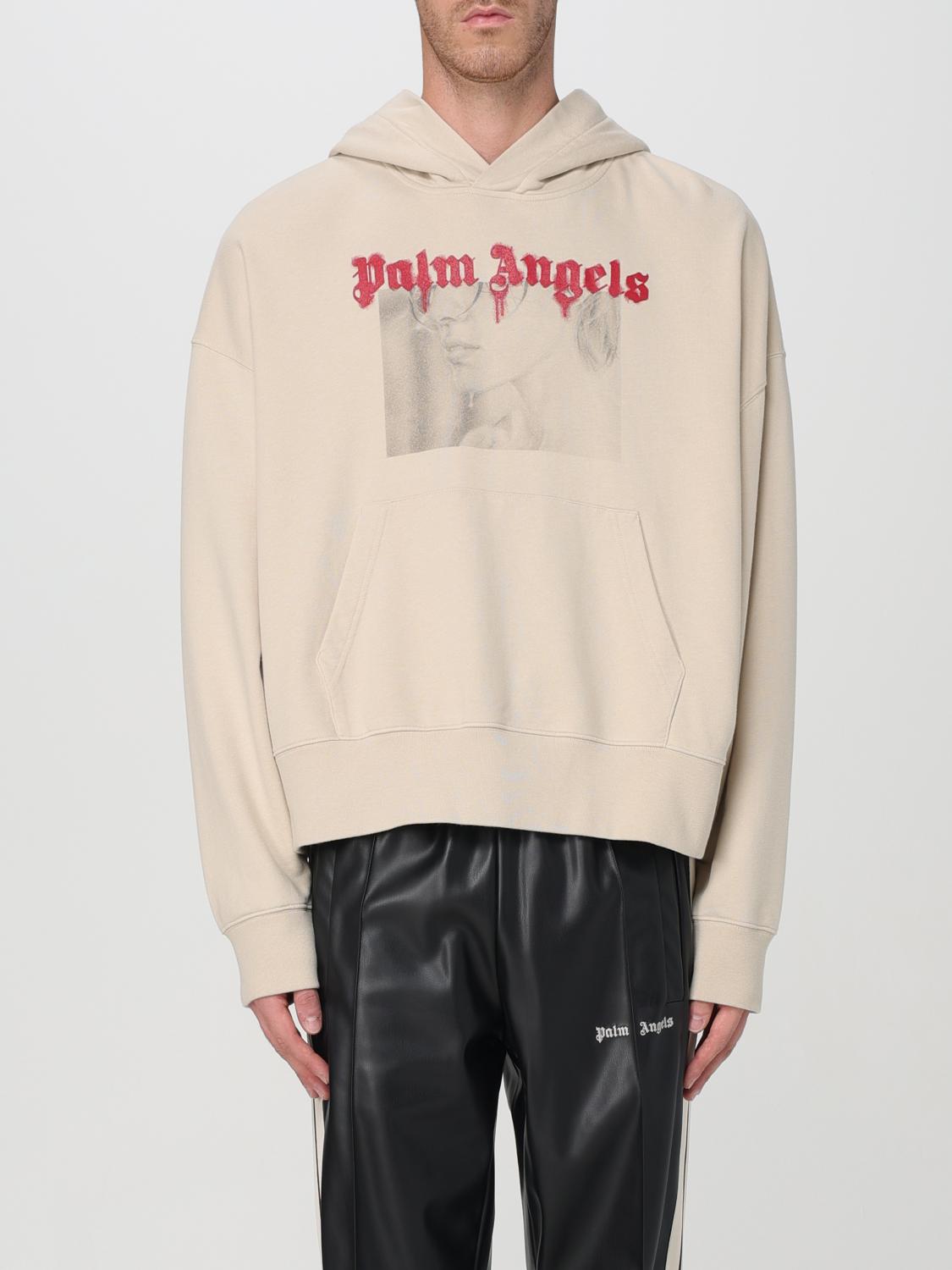 Shop Palm Angels Sweatshirt  Men Color Beige