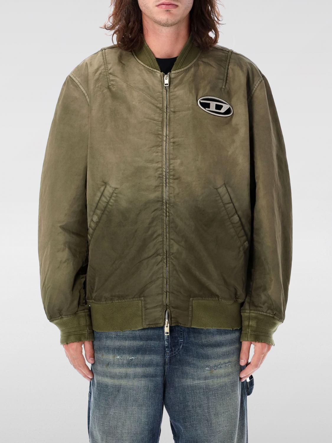 Shop Diesel Jacket  Men Color Green In Grün