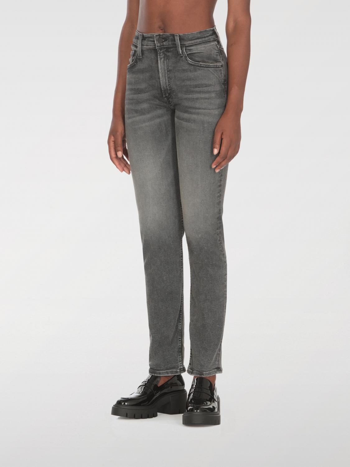 Mother The Maven Heel Super High Waist Wide Leg Jeans In Grau