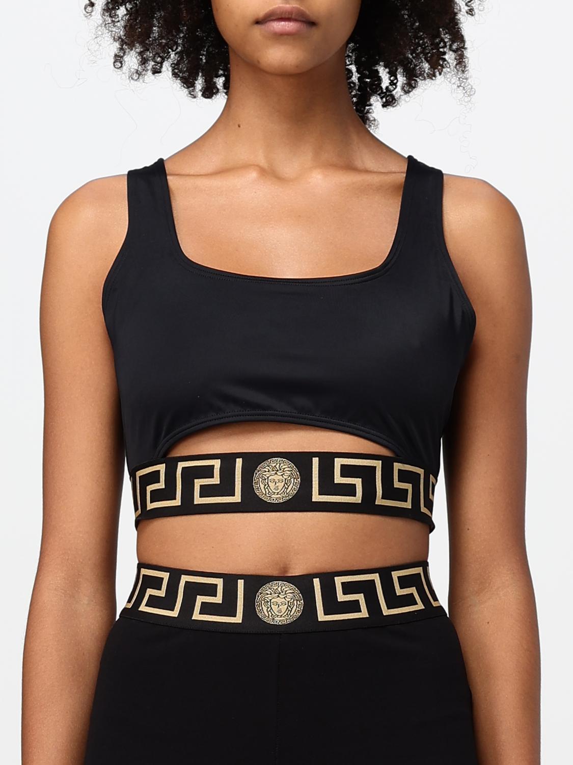 Shop Versace Swimsuit  Woman Color Black In Schwarz