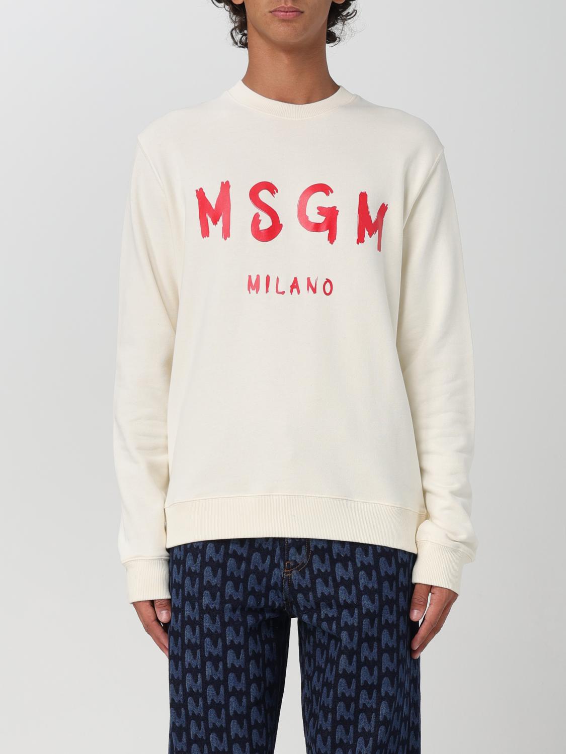 Shop Msgm Sweatshirt  Men Color Beige