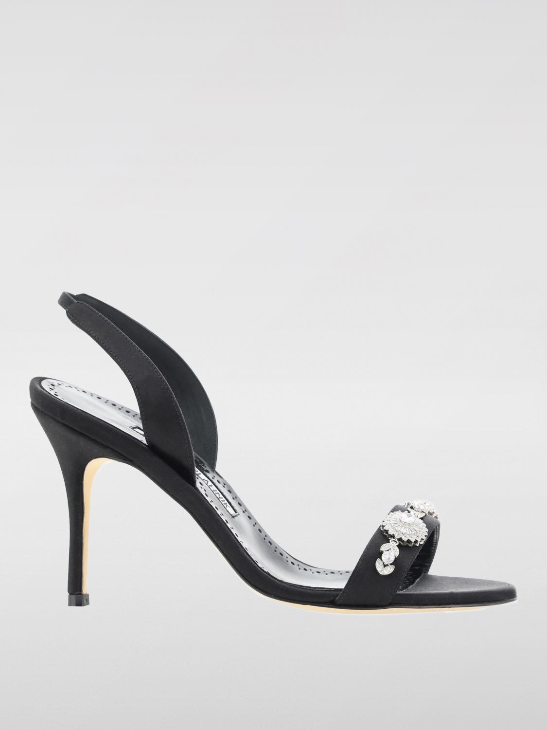 Shop Manolo Blahnik Heeled Sandals  Woman Color Black In Schwarz