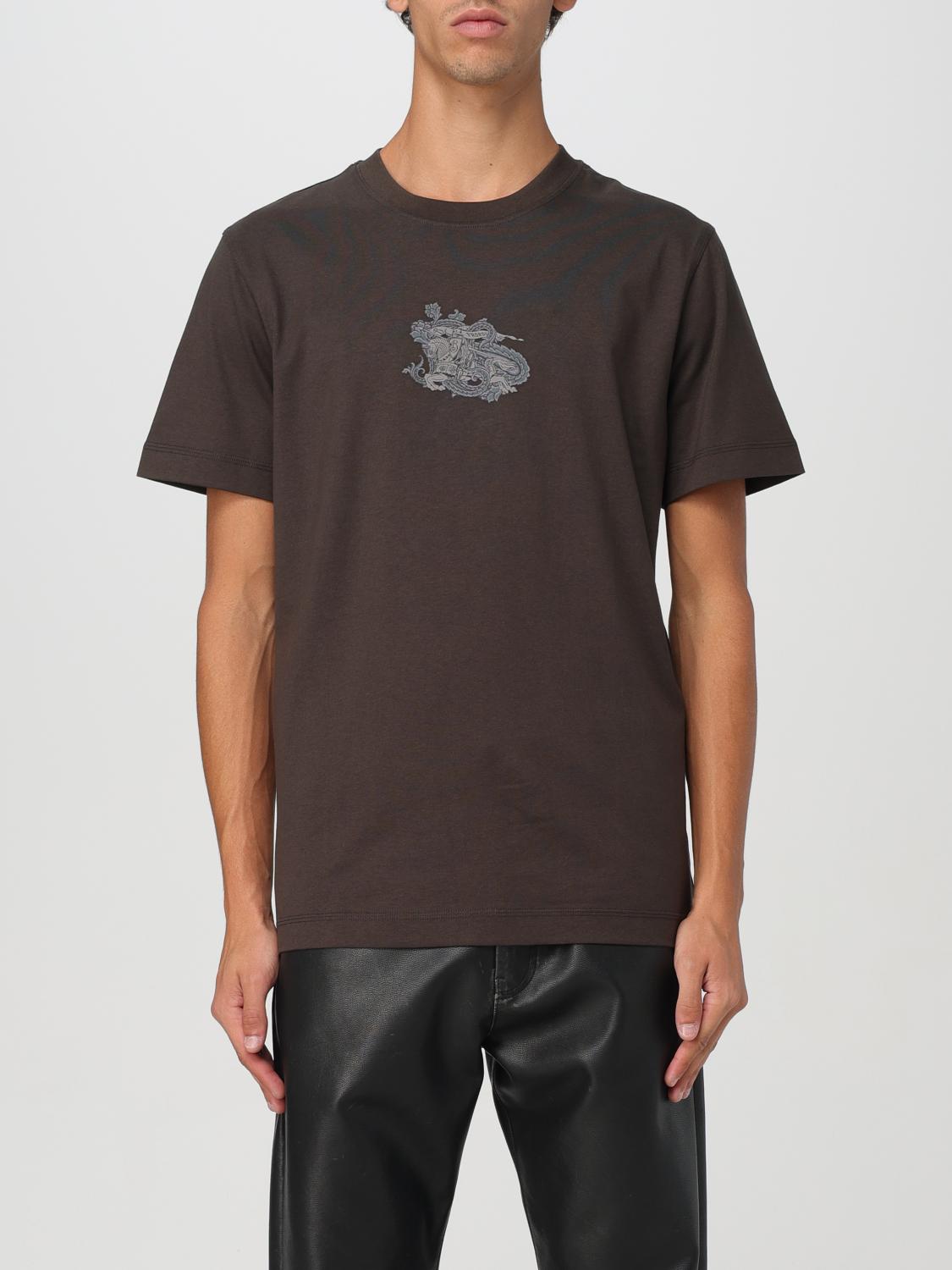 Shop Burberry T-shirt  Men Color Brown