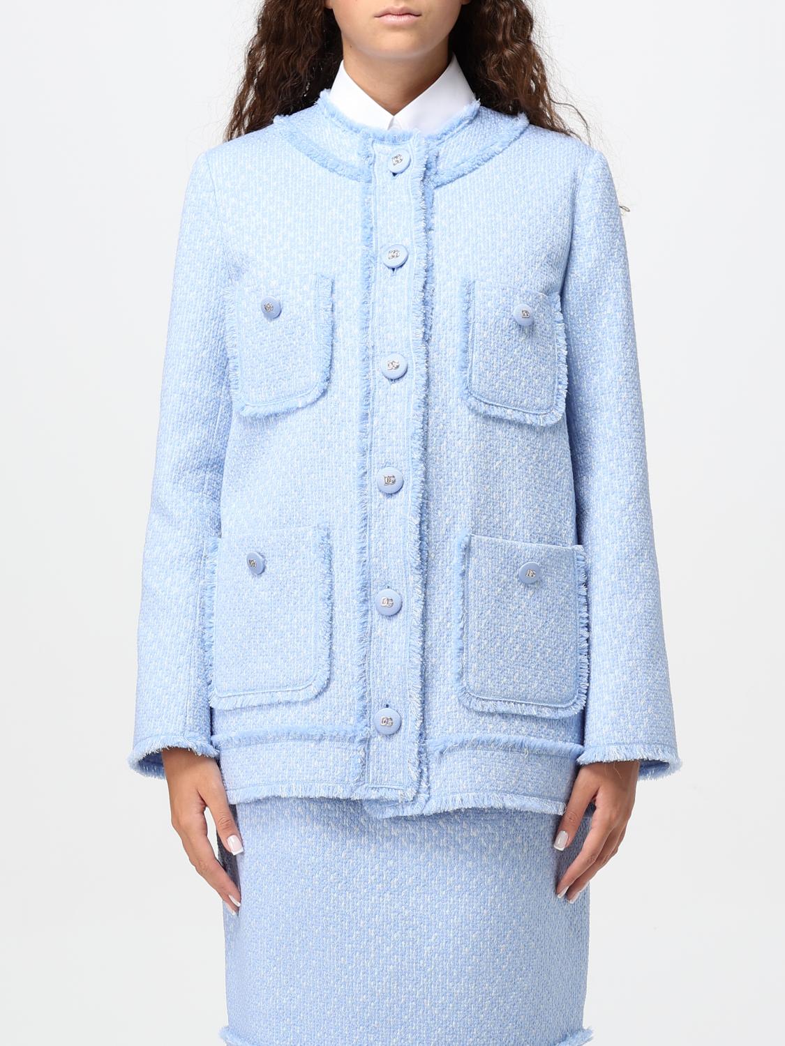 Shop Dolce & Gabbana Jacket  Woman Color Blue In Blau