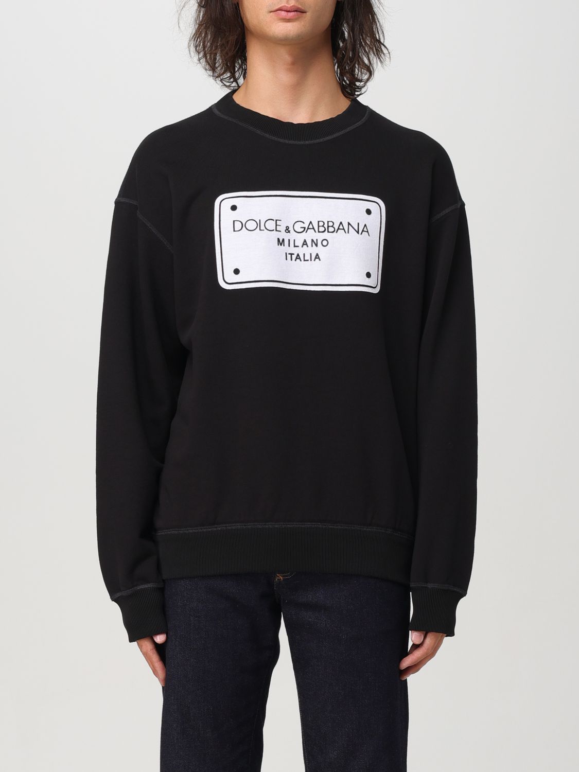 Shop Dolce & Gabbana Sweatshirt  Men Color Black In Schwarz