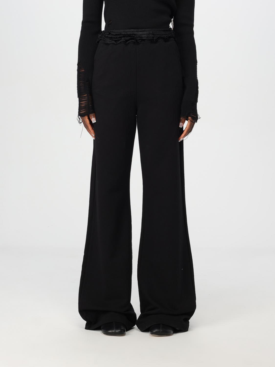 Shop Mm6 Maison Margiela Pants  Woman Color Black In Schwarz