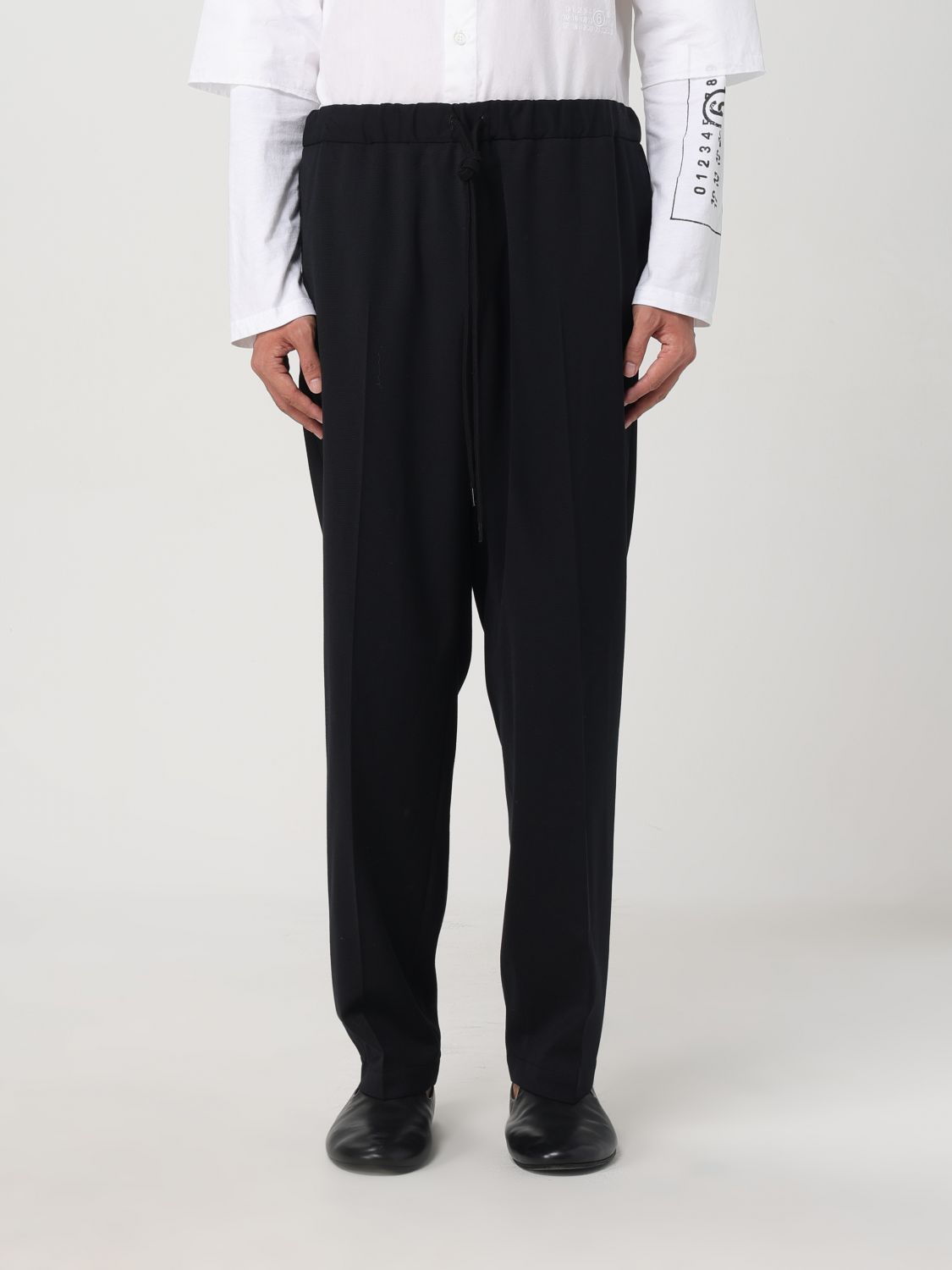 Shop Mm6 Maison Margiela Pants  Men Color Black In Schwarz