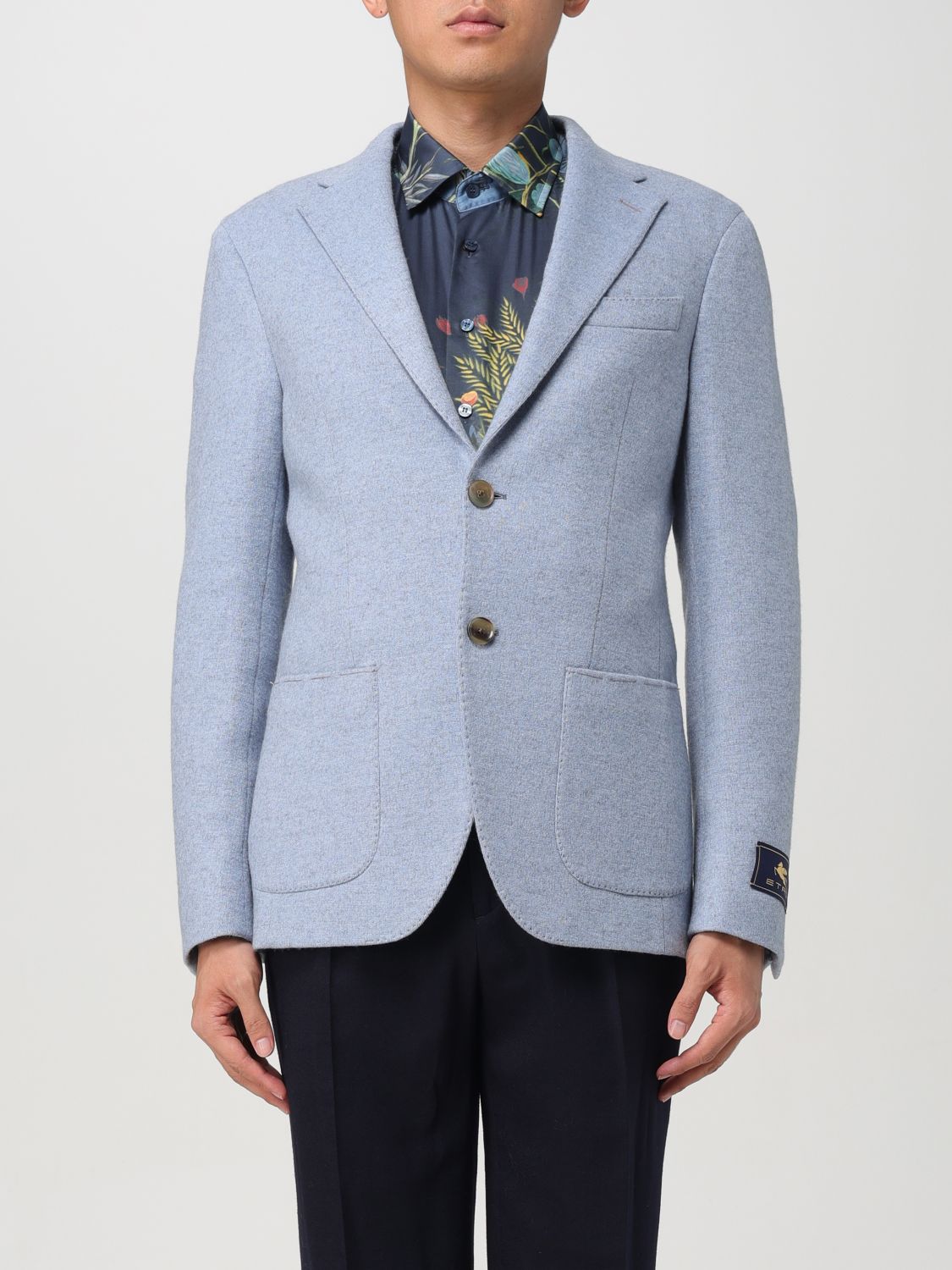 Shop Etro Blazer  Men Color Blue In Blau