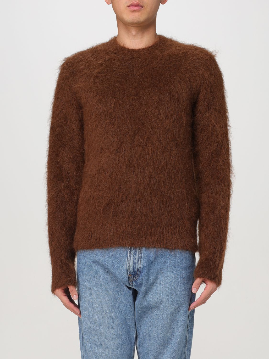 Shop Ami Alexandre Mattiussi Sweater Ami Paris Men Color Brown In Braun