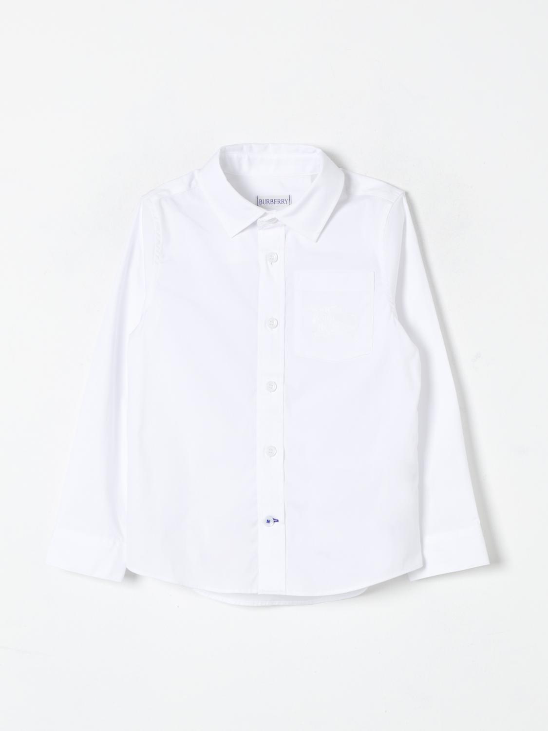 Shop Burberry Shirt  Kids Color White In Weiss