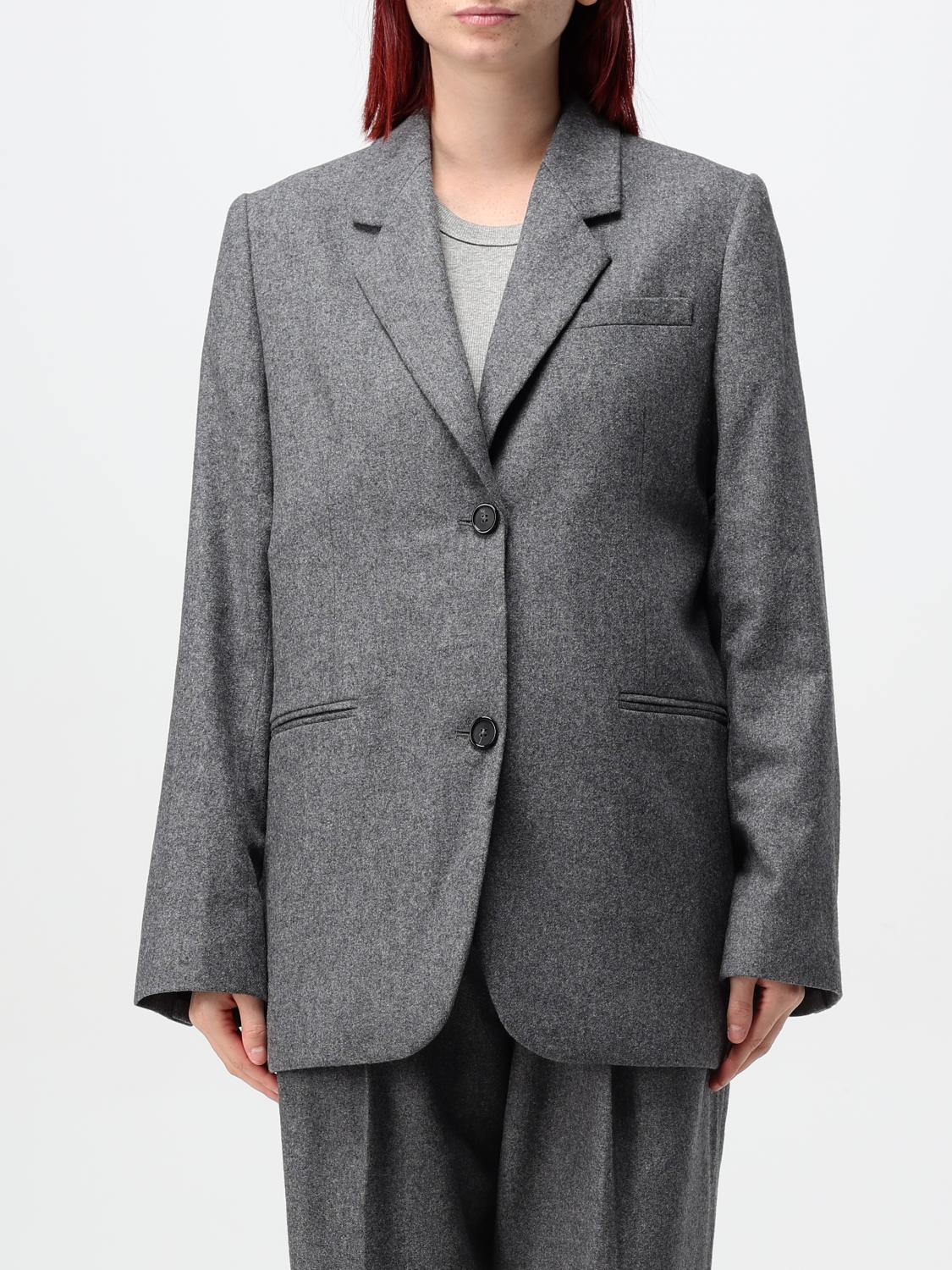 Shop Totême Blazer Toteme Woman Color Grey In Grau