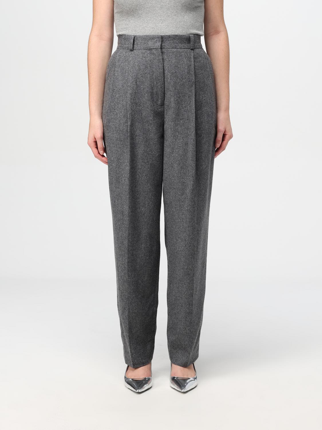 Shop Totême Pants Toteme Woman Color Grey In Grau