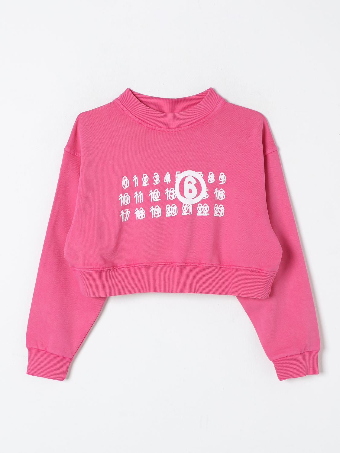 Shop Mm6 Maison Margiela Sweater  Kids Color Fuchsia