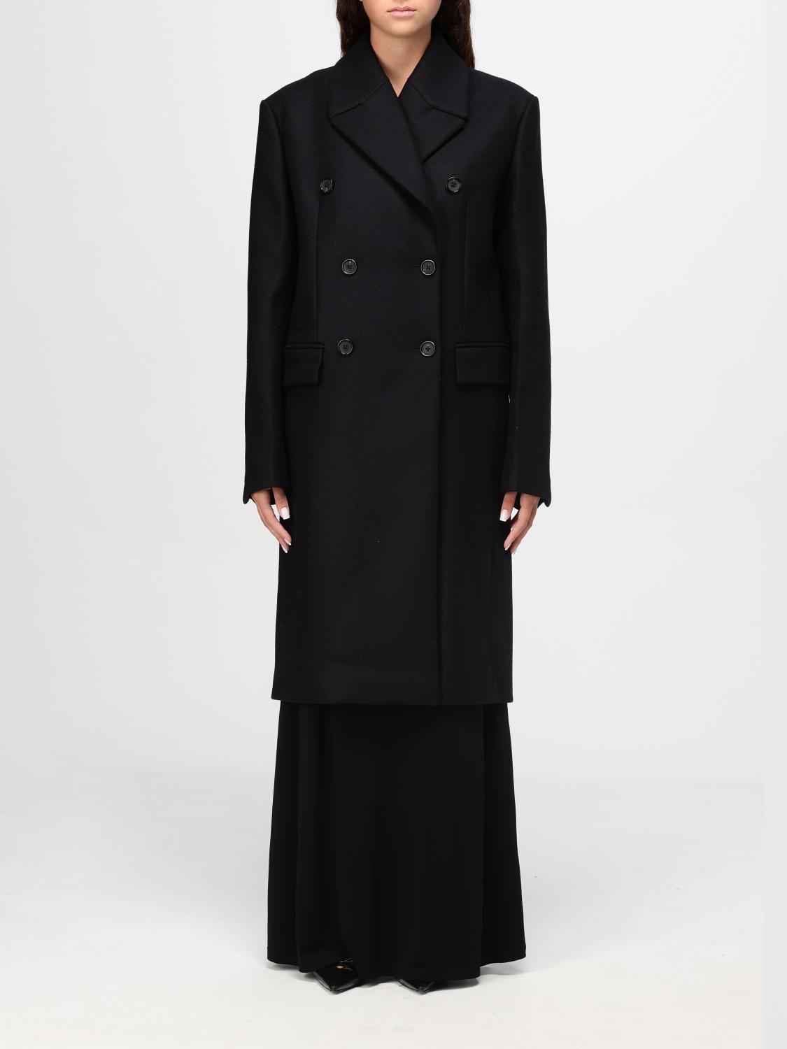 Shop Totême Coat Toteme Woman Color Black In Schwarz