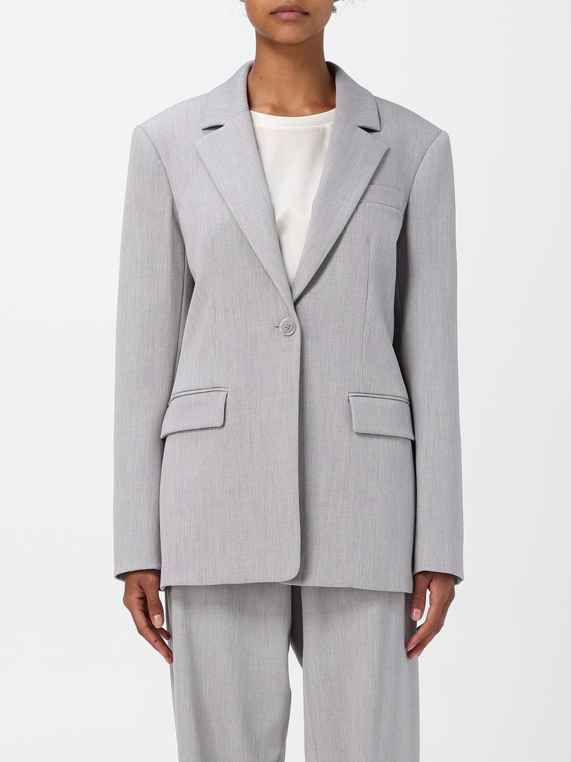 Shop Patrizia Pepe Jacket  Woman Color Grey In Grau