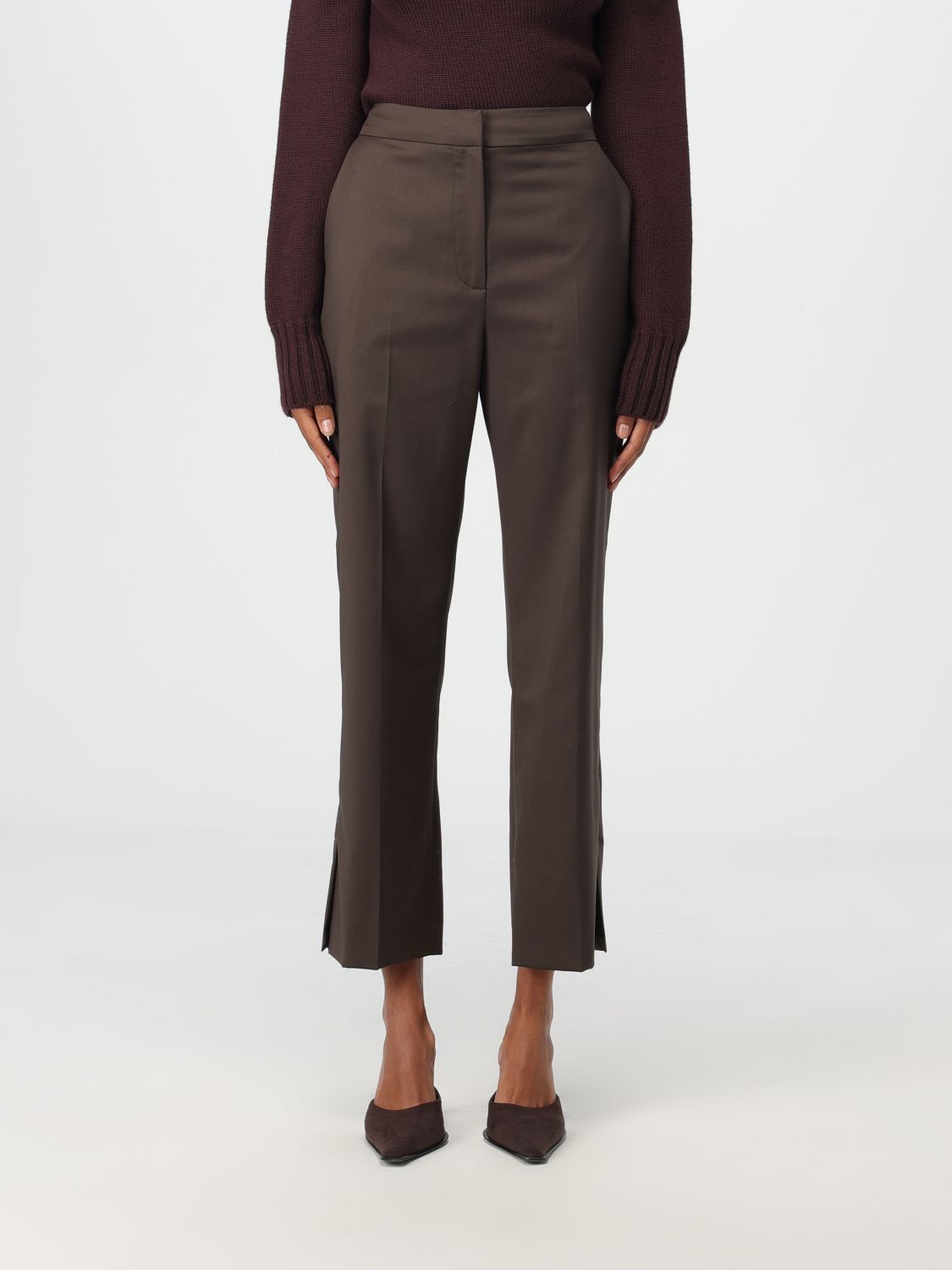 Shop Lou Lou Studio Pants  Woman Color Cocoa In Kakao