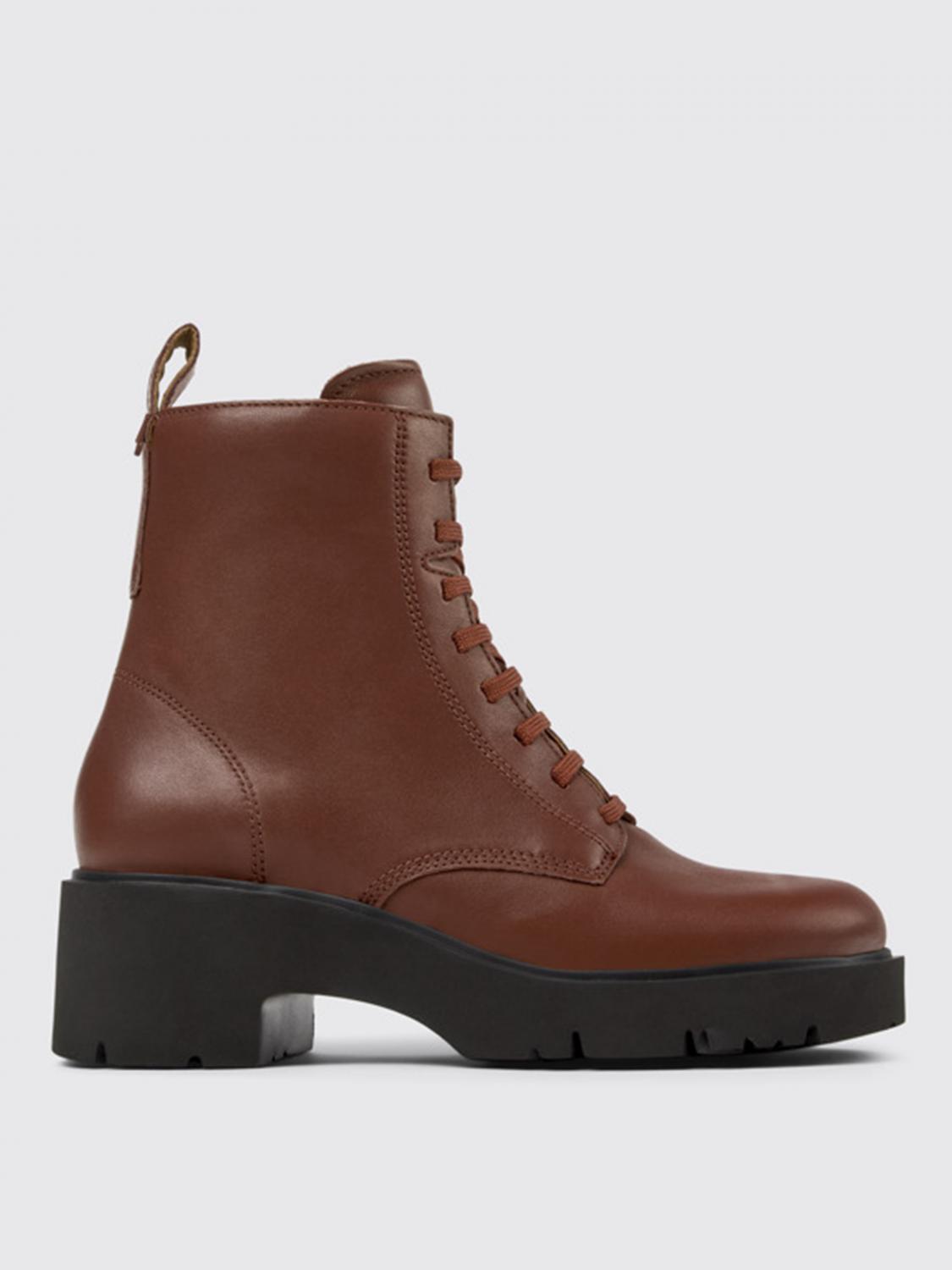 Camper 54mm Milah Lace-up Platform Boots In Rot