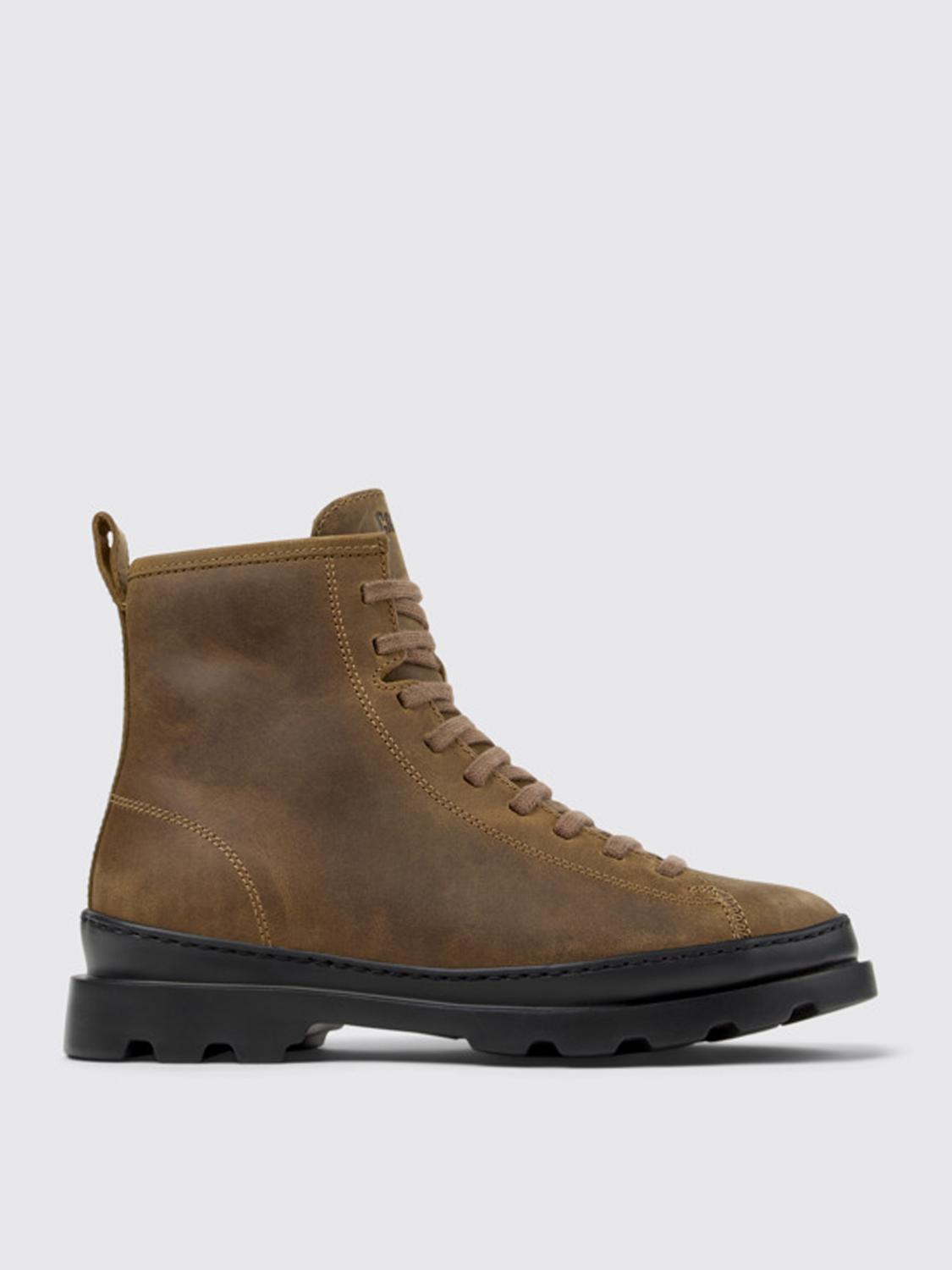 Shop Camper Flat Ankle Boots Woman Color Brown In Braun