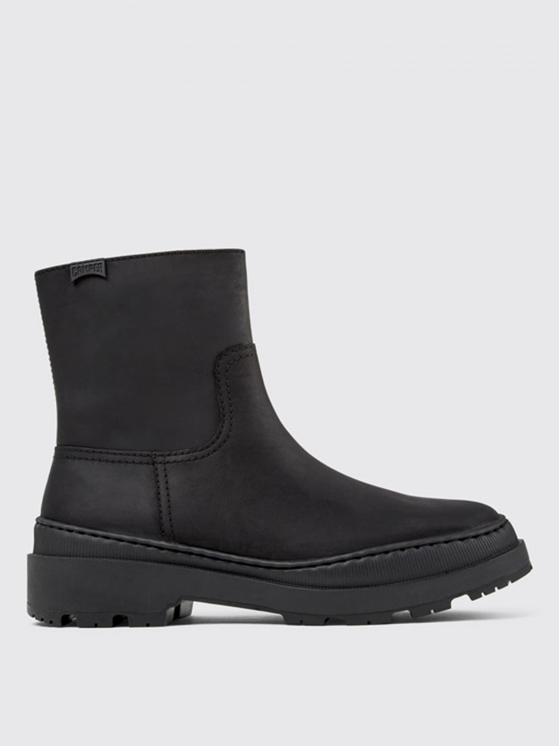 Shop Camper Flat Ankle Boots Woman Color Black In Schwarz