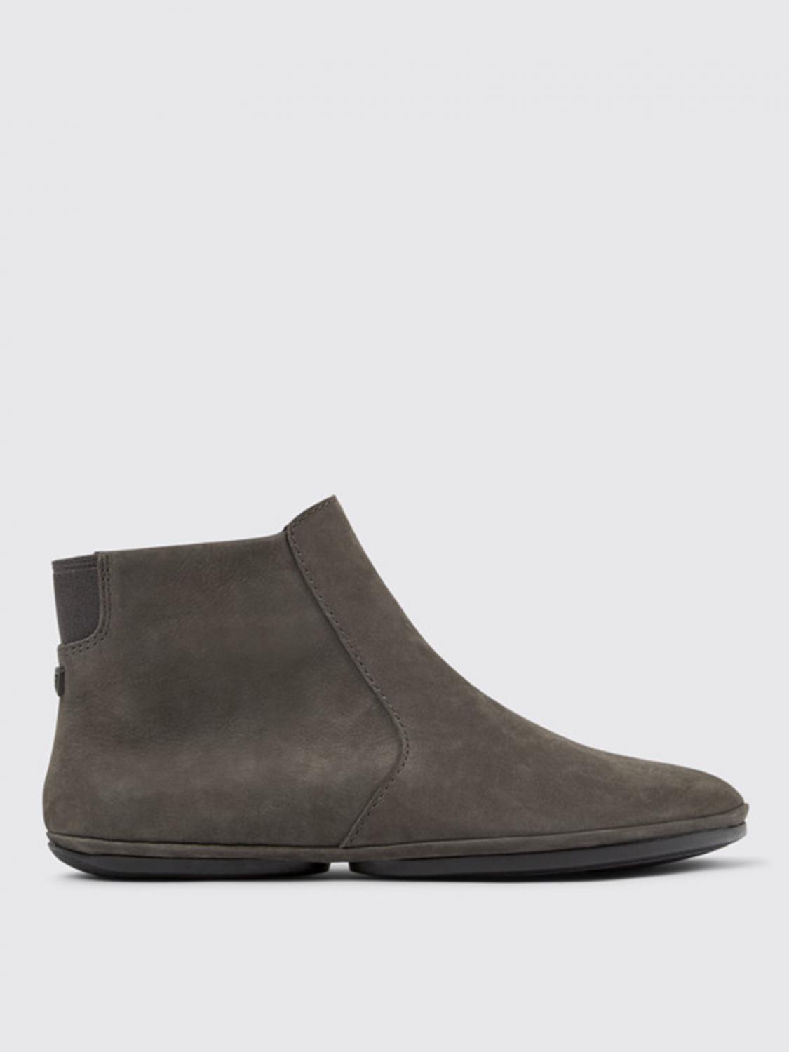 Shop Camper Flat Ankle Boots  Woman Color Grey In Grau