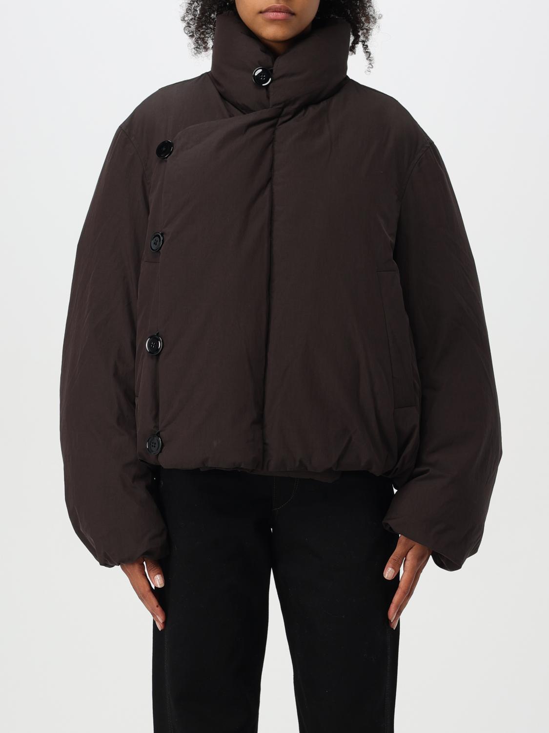 Lemaire Short Puffer Blouson Jacket Espresso In Kaffee Braun