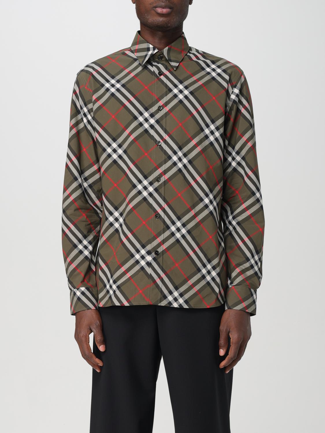 Shop Burberry Shirt  Men Color Olive