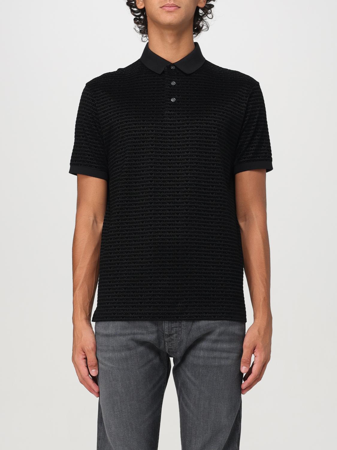 Shop Emporio Armani Polo Shirt  Men Color Black In Schwarz